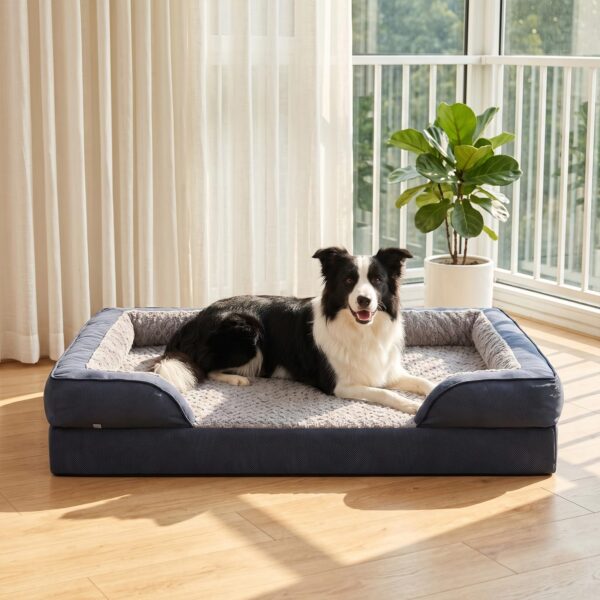 JOEJOY Orthopädisches Hundebett 89x64cm – Memory Foam Hundekorb für Mittelgrosse Hunde