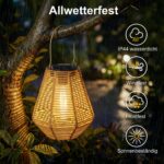 Pearlstar Boho Solar Lampions 2er-Pack Handgeflochten – Hängend/Stehend, IP44 Wasserdicht – Bild 5