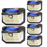 TECKNET 6er Set Solarleuchten 231 LED 300° mit Bewegungsmelder – IP65 Wandleuchte für Garten