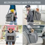 BABEYER Hundefahrradkorb mit 4 Türen & Mesh-Fenster – Erweiterbarer Transportrucksack für kleine Hunde – Bild 5