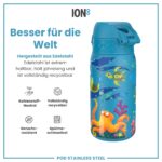 ion8 Kinder Trinkflasche 400ml Edelstahl – Auslaufsicher mit Einhandöffnung – Bild 5