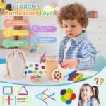 LHBuno Montessori Holzspielzeug ab 1 Jahr – 3-in-1 Farbsortierspiel für frühe Entwicklung – Bild 3