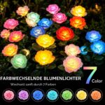 DooYard Solar Rosenleuchten 7-Farbwechsel (2er Set) – Gartenbeleuchtung mit großem Solarpanel – Bild 3