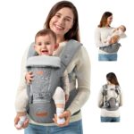 besrey Babytrage mit Hüftsitz für 4–36 Monate – Ergonomische Trage mit Lendenstütze & Sabberlatz