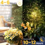 GIGALUMI 4er Set Solarleuchten mit 120 LEDs – Feuerwerk Gartendeko für Balkon & Terrasse – Bild 7