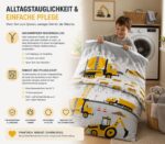 SkyBrands Kinder Bettwäsche 135x200 cm Baumwolle – Baustelle Wendebezug mit Reissverschluss – Bild 6