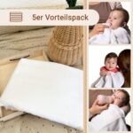 ZOLLNER 5er Set Moltontücher 80x80 cm – Wickelunterlage aus 100% Baumwolle mit Oeko Tex® – Bild 4