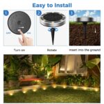 Peasur Solar Bodenleuchten 6er-Set Warmweiß – Automatische Gartenbeleuchtung für Außen – Bild 4