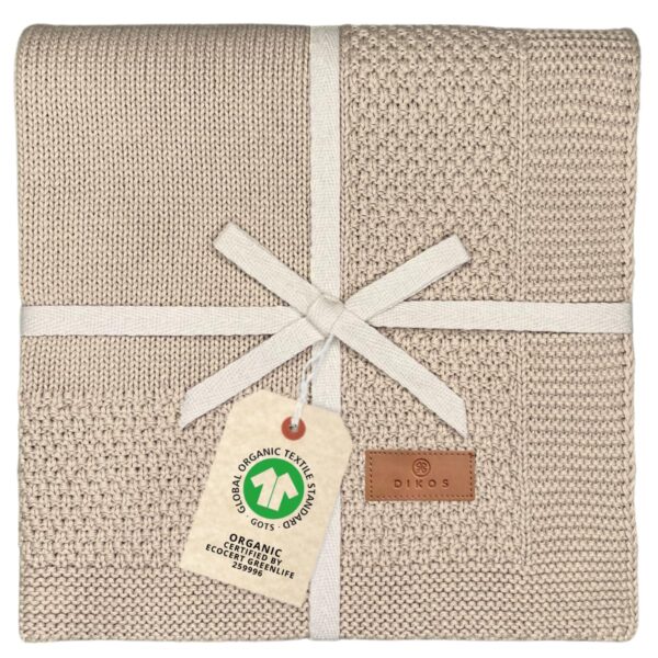 DIKOS Babydecke 75x100 cm Bio-Baumwolle – Kuscheldecke für Neugeborene mit GOTS & OEKO-TEX