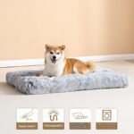 EHEYCIGA Hundebett 75x50cm mit Plüsch & rutschfester Unterseite – Waschbares Hundekissen für kleine Hunde – Bild 7