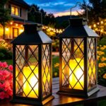 Cozymeow Solar Laternen 22cm – Flackerndes Flammen-Licht für Garten & Terrasse (2er Set)