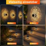 Taechalingo 2er-Set Mandala Solar Wandleuchten – Wasserdichte LED Gartenlampen für Aussen – Bild 7