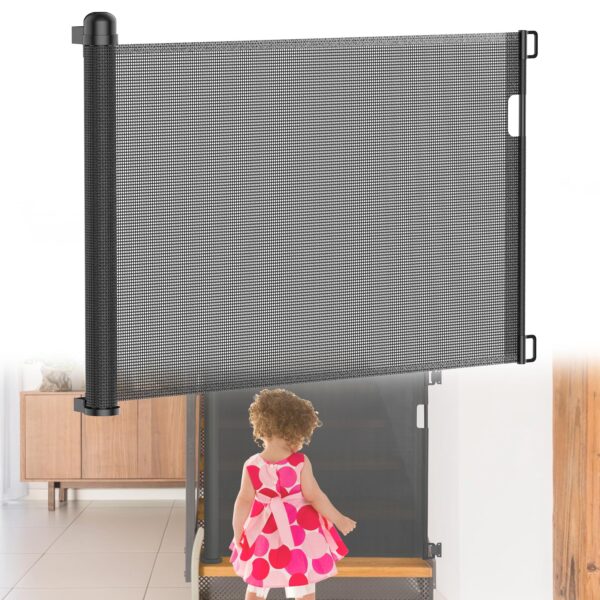 HENGMEI Ausziehbares Treppenschutzgitter 150 cm – Sicherheitsbarriere für Babys & Haustiere