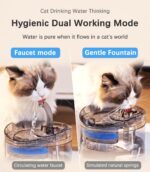 HAPUP Katzenbrunnen 1,8L mit Doppelmodus & Aktivkohlefilter – Intelligenter Wasserspender für Katzen & Hunde – Bild 3