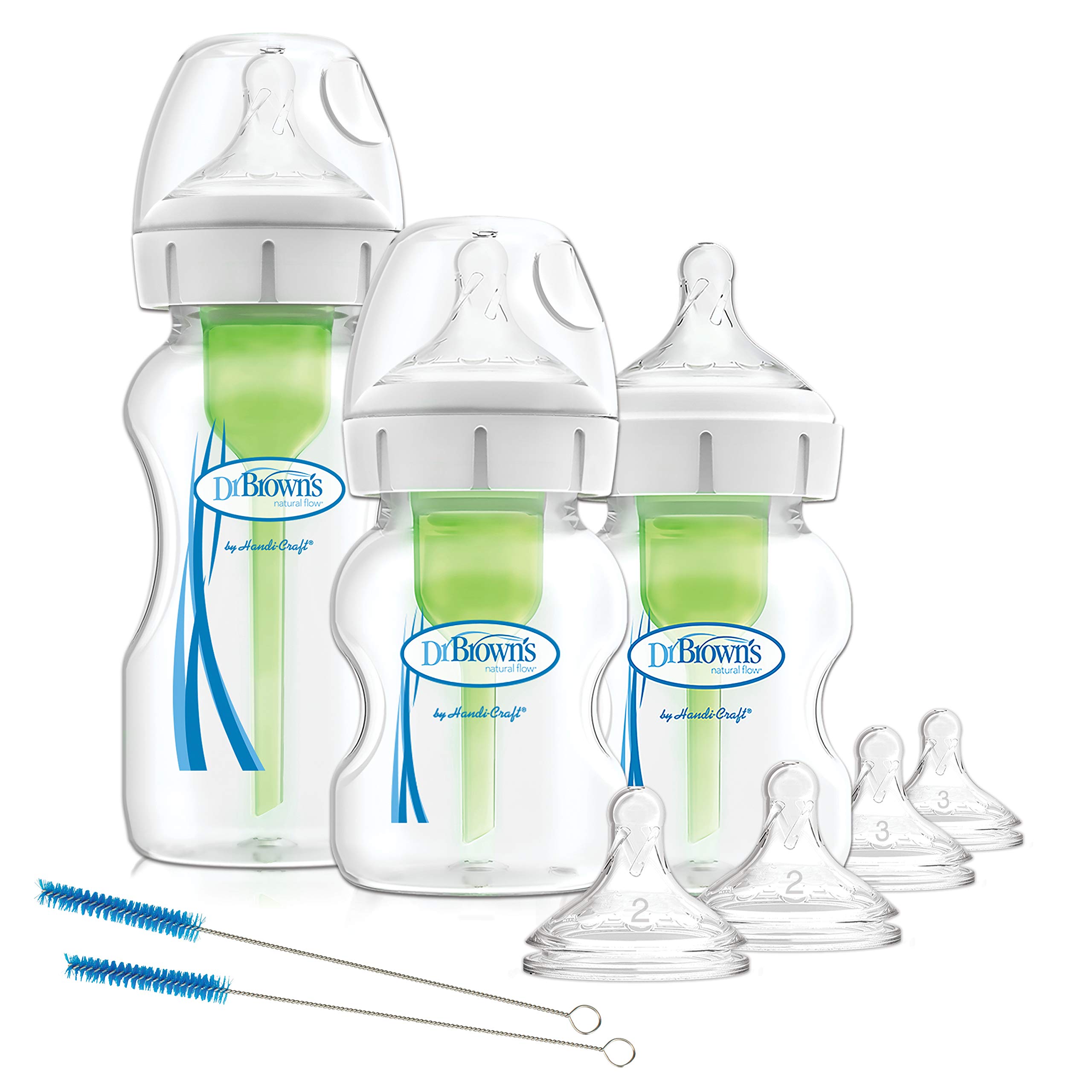 Dr. Brown's Options+ Weithals-Babyflasche – Anti-Kolik Starterset für Neugeborene