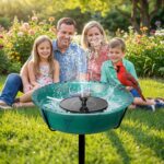 VIVOHOME 35 cm Vogeltränke mit Solarbrunnen – Grün, wetterfest & vogelfreundlich – Bild 2