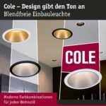 Paulmann Cole Coin Einbaustrahler 3-Stufen Dimmbar – LED Deckenleuchte Schwarz/Gold – Bild 2