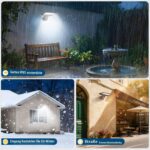 JESLED Solarleuchte 104 LED 8W mit Bewegungsmelder – Sichere Aussenwandleuchte IP65 für Garten – Bild 4