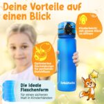 Funkelfuchs Trinkflasche 500ml Blau – 100% auslaufsicher & kohlensäuregeeignet für Kinder – Bild 4