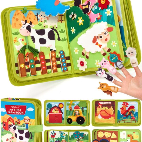 hahaland Montessori Quiet Book Bauernhof – 20 Lernaktivitäten für Babys ab 1 Jahr