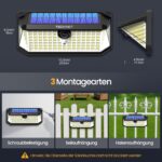 TECKNET Solarlampe mit Bewegungsmelder 546 LEDs – 7500 Lumen, 300° Winkel, IP66 (2er Set) – Bild 7