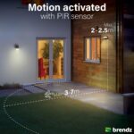 Brendz LED Solar Wandleuchte mit Bewegungsmelder – 400 Lumen IP44 Warmweiss – Bild 4