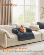 Feandrea FluffyHug Hundebett 80x75 cm mit TPU-Schutz – Plüsch Sofaschutz für mittelgrosse Hunde – Bild 2
