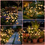 PATIOPIA Solar-Blumenleuchten 6er Set – Warmweiss Gartenlichter mit 60 LEDs für Terrasse & Wege – Bild 6