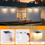 Flacchi Solarleuchten Würfel 2er Set – Wasserdichte LED Wandleuchte mit 3 Modi für Garten – Bild 7