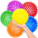 SHARLOVY 3,5" Stachelball 6er-Pack – Quietsch-Hundespielzeug mit Zahnpflege für alle Hunderassen