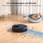 Lubluelu SL60D Saugroboter mit Wischfunktion – 4500Pa Lasernavigation für Tierhaare & Teppiche – Bild 3
