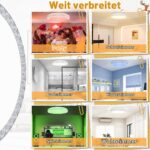 LZQ LED Deckenleuchte 48W Ø40cm dimmbar mit Fernbedienung – RGB Farbwechsel für alle Räume – Bild 8