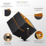 SSC-LUXon KOURA Wandleuchte 2er-Set – Up & Down Licht in Schwarz-Gold für Treppenhaus & Flur – Bild 3