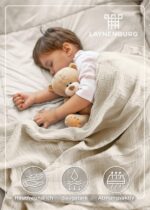 LAYNENBURG Premium Musselin Babydecke 120x120cm – 4-lagig, 100% Baumwolle, Öko-TEX – Bild 3