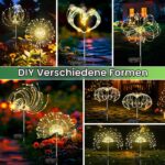 Blakapoo Solar Gartenleuchte 150 LEDs mit 8 Modi – Feuerwerk Solarlichter 4er Set – Bild 3