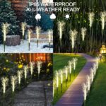 Yeeteesy Solar-Schilfrohr Leuchten 2er Set – Warmweisse Gartendeko mit IP65 Wasserschutz – Bild 4