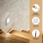 10x LED Treppenleuchte FEX 85x85mm – Warmweiss Wandeinbauleuchte IP65 für innen & aussen – Bild 6