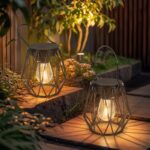 Ketom Solar-Hängelaterne 2er Set – IP65 Gartenleuchte mit Metallkäfig & warmweissem LED