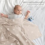 Bearmoss Pucktuch 3er-Set Musselin 100% Baumwolle 96x102cm – Atmungsaktive Babydecke – Bild 3