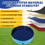 DASBET Faltbarer Hunde-Pool 120 cm Ø – PVC Planschbecken mit rutschfestem Boden für Hunde & Welpen – Bild 4