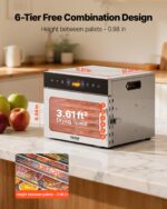 VEVOR Dörrautomat mit 6 Edelstahlschalen – 400 W Futtertrockner mit digitaler Temperaturregelung – Bild 6
