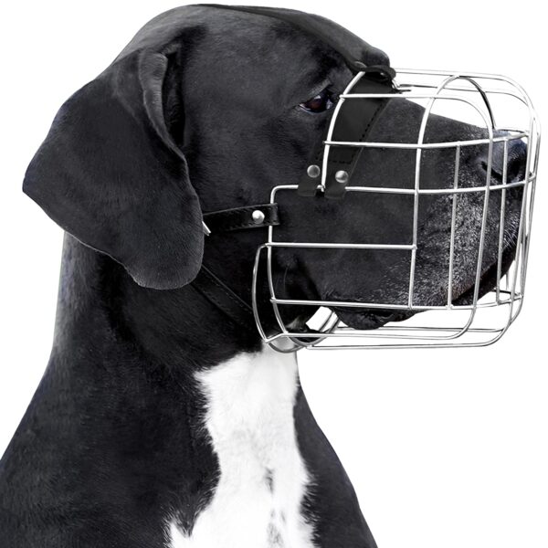 BRONZEDOG Hundemaulkorb XL mit Lederbändern – Atmungsaktiv & Verstellbar für Grosse Hunde