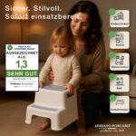 ADRIANO PORCARO 2-Stufiger Tritthocker 26cm – Sicherer Kinderhocker für Bad & Badezimmer – Bild 6