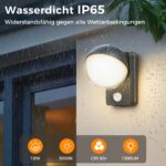 HANDSONIC 18W LED Aussenleuchte mit Bewegungsmelder – 1500 Lumen IP65 Wandleuchte – Bild 4