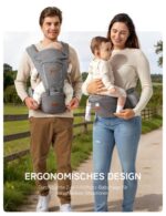 besrey Babytrage mit Hüftsitz für 4–36 Monate – Ergonomische Trage mit Lendenstütze & Sabberlatz – Bild 7