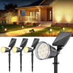 GEARLITE Solar LED Strahler 1200 Lumen – IP65 Gartenleuchte mit 1500 mAh Batterie, 2er Set