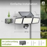 Philips Solar-Wandfluter 1200 Lumen mit PIR-Bewegungsmelder & 3 Köpfe – IP65 Sicherheitsleuchte (2er Set) – Bild 3