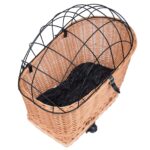 YULKA Hundefahrradkorb XL Honigbraun – Handgewebte Weide mit Gitterhaube für sicheren Hundetransport – Bild 7