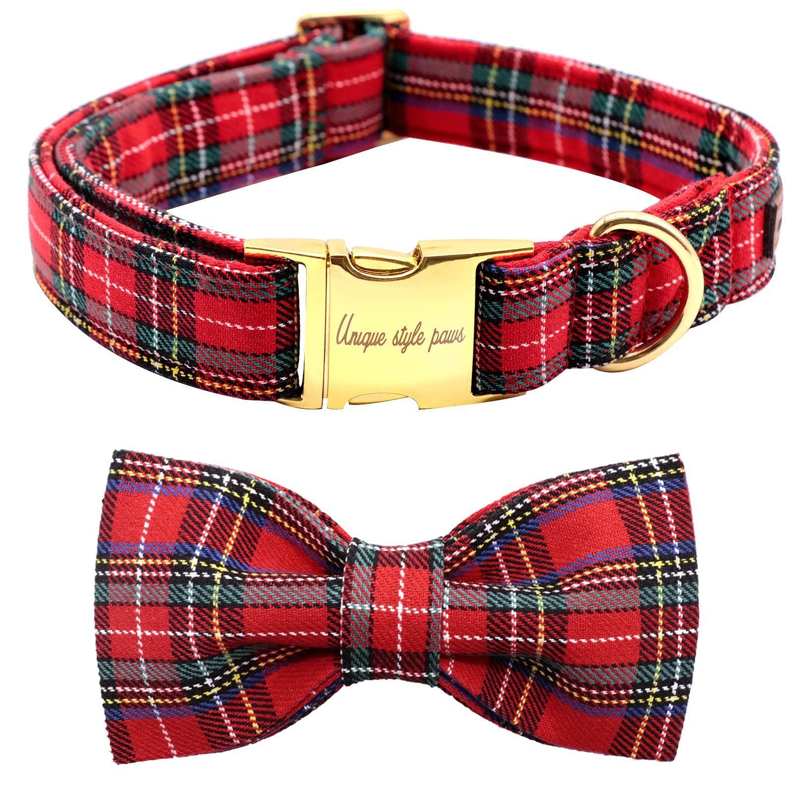Unique Style Paws Hundehalsband mit Fliege – Verstellbares Halsband für Hunde & Katzen