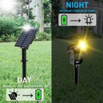 T-SUN Solar-Gartenstrahler 2in1 mit 3m Kabel – IP65 Solarleuchte Warmweiss für Garten – Bild 6